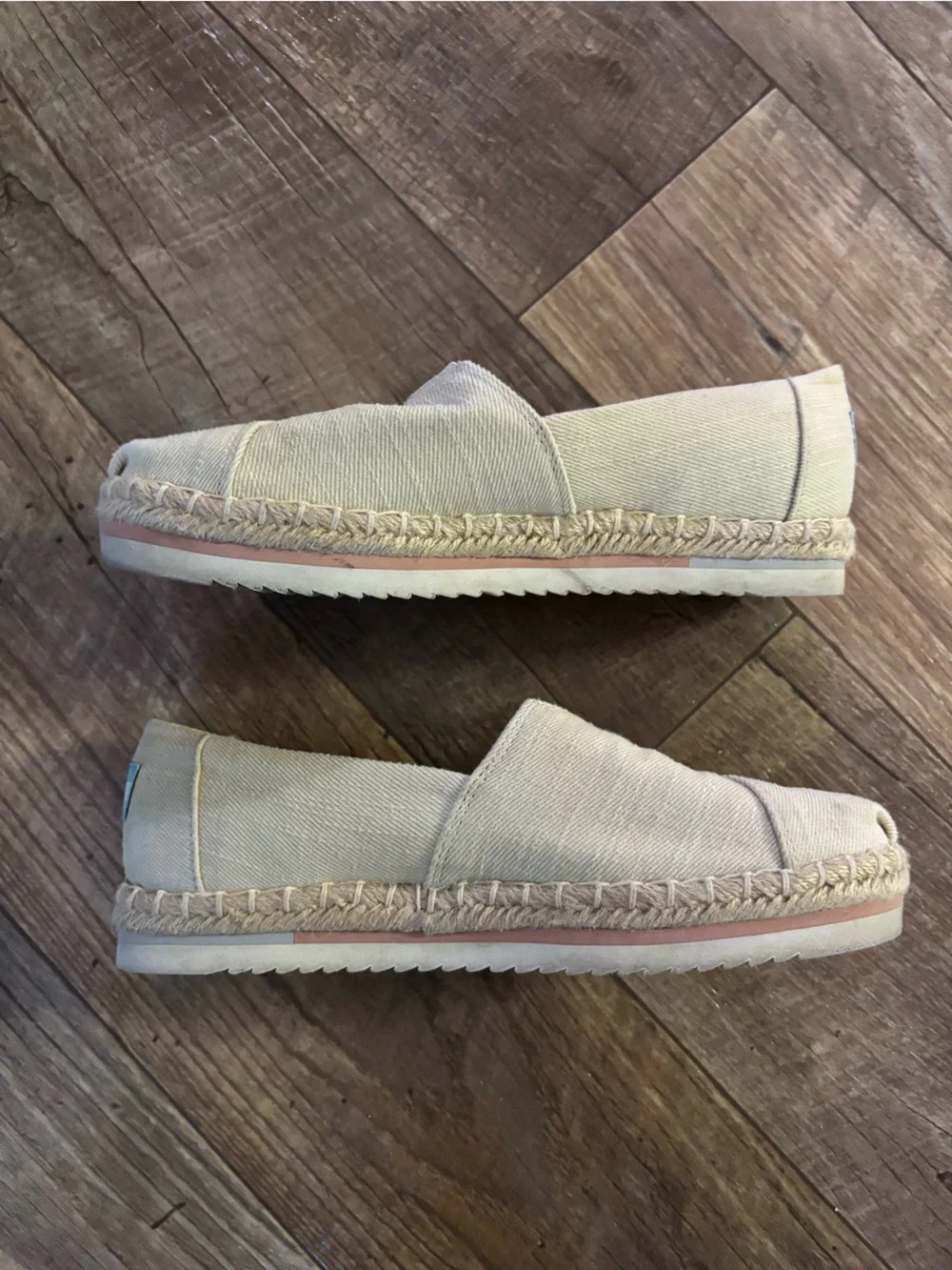 TOMS Classic Alpargata Espadrille Flats Natural Canvas Women’s Size 8 W8